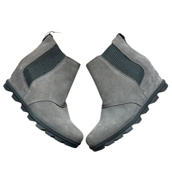 Sorel Gray Suede Wedge Boots - Picture 1 of 5